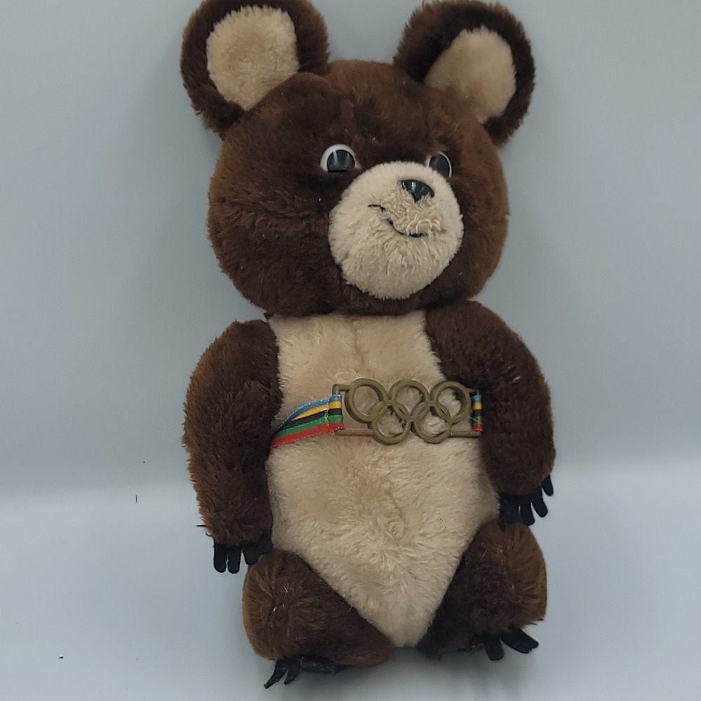 Vintage 1980 Moscow Olympics USSR Misha the Bear Plush R Dakin 8 Inch Mascot